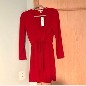 TALL Knot Front Mini Shift Dress (RED)